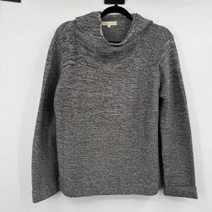 Indigenous Sweater Womens Large Gray Hooded Cowl Neck Pullover Organic
